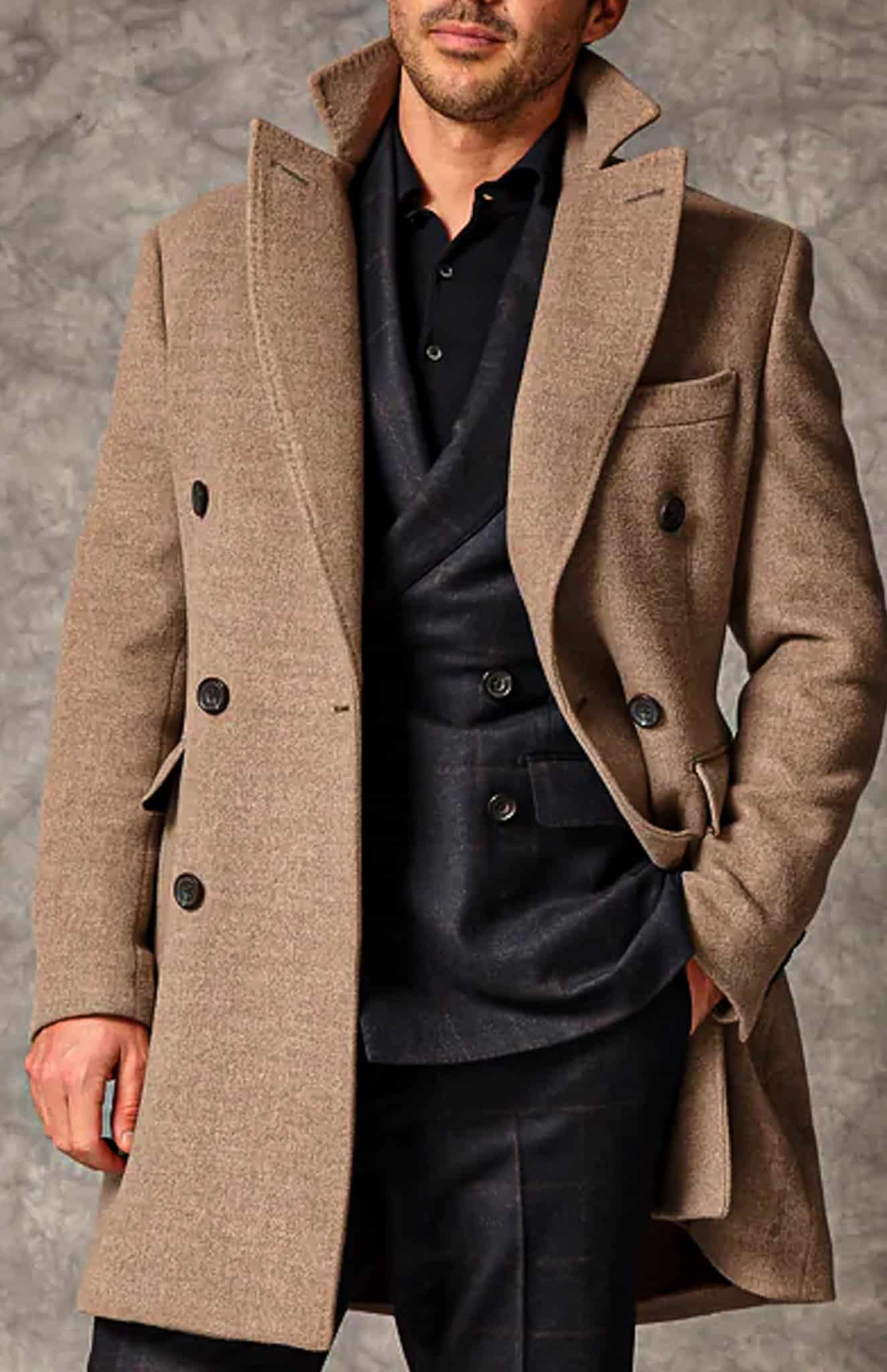 A luxurious bespoke overcoat