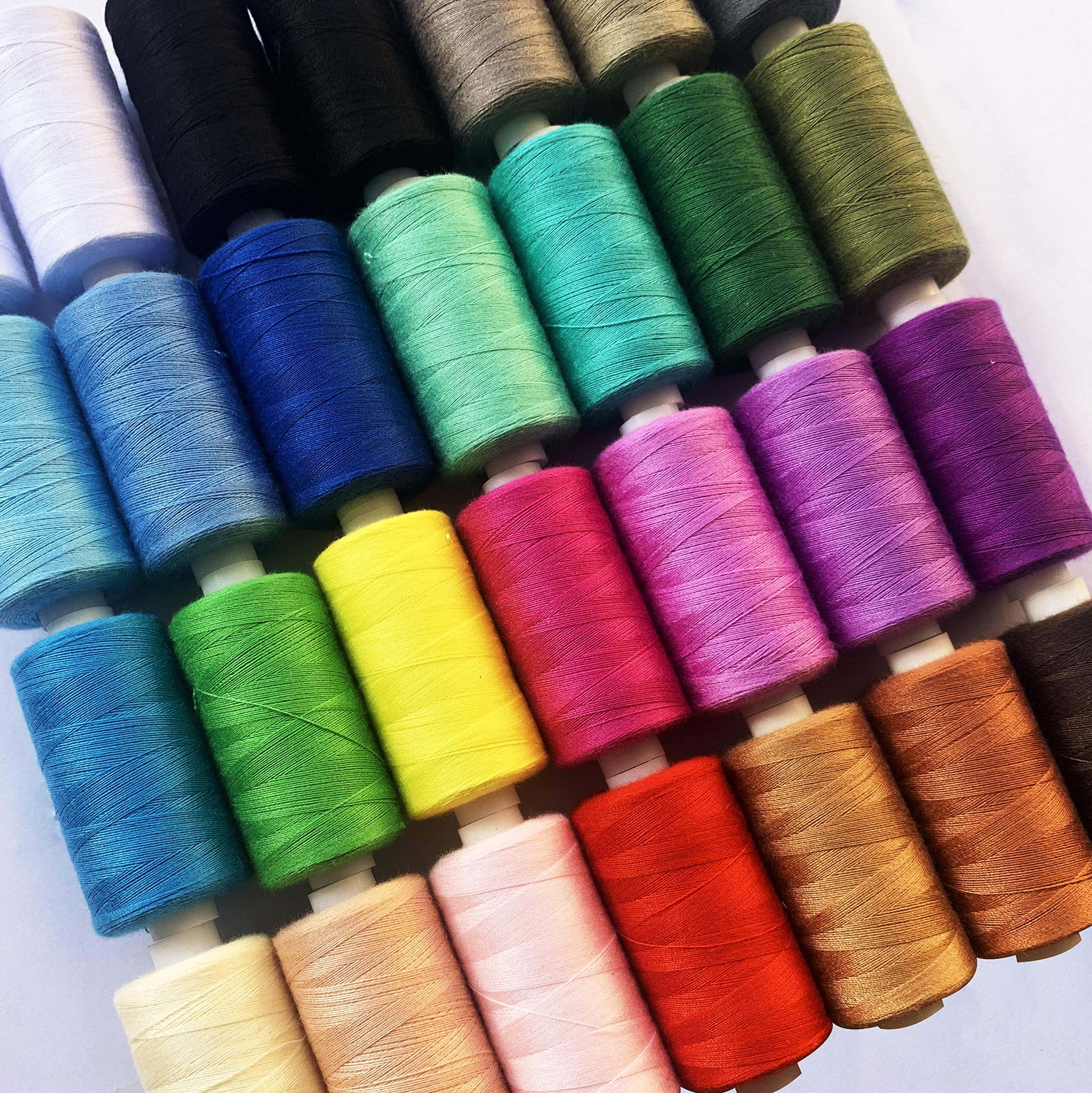 Detailed view of high-quality thread spools
