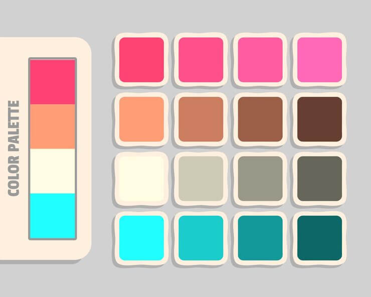 A harmonious color palette of fabrics